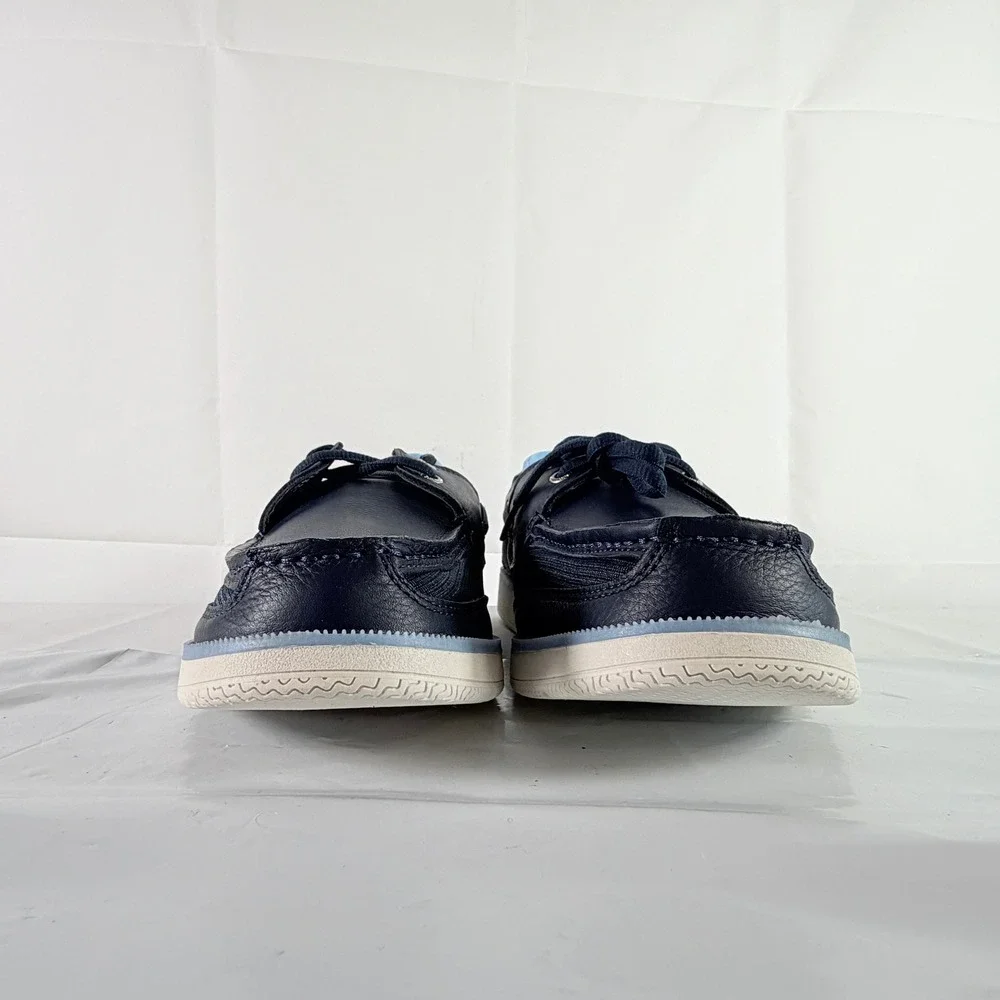 Sperry Surveyor 2-Eye Navy Blue Leather Mesh Boat Shoes Men's Size 13 M New
